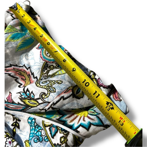 White House Black Market Spring-y White Strapless Blue/Brown Floral Midi Dress - Picture 10 of 16